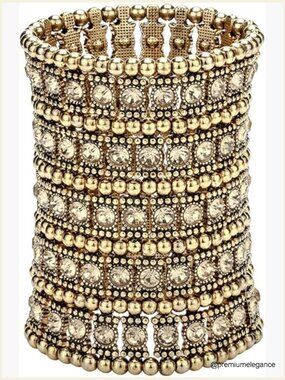 Multilayer Stretch Cuff Bracelet Elastic Band Various Wrist Sizes